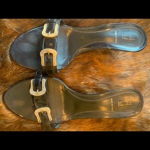 Patent leather navy kitten heals